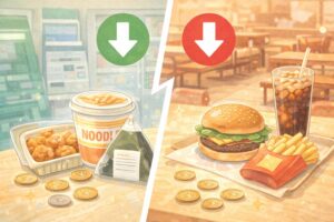 コンビニや外食を少し減らす