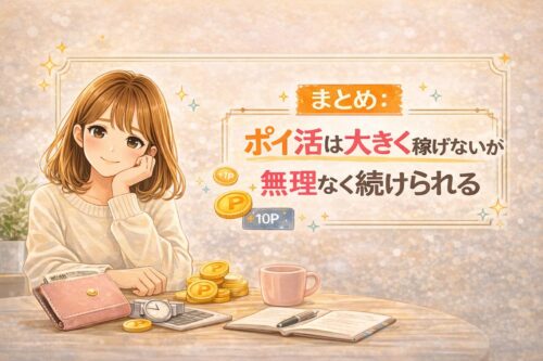 まとめ：ポイ活は大きく稼げないが無理なく続けられる