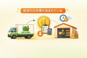 配送や人件費が含まれている