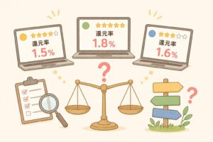 還元率だけを見ても決めきれなかった