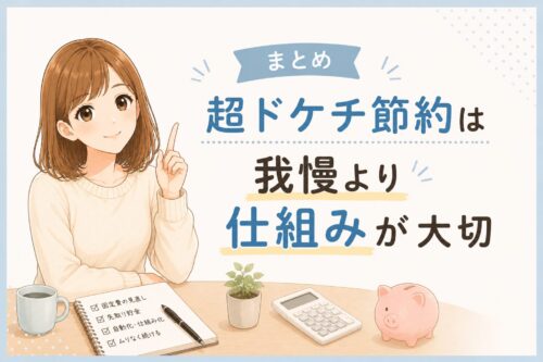 まとめ｜超ドケチ節約は我慢より仕組みが大切