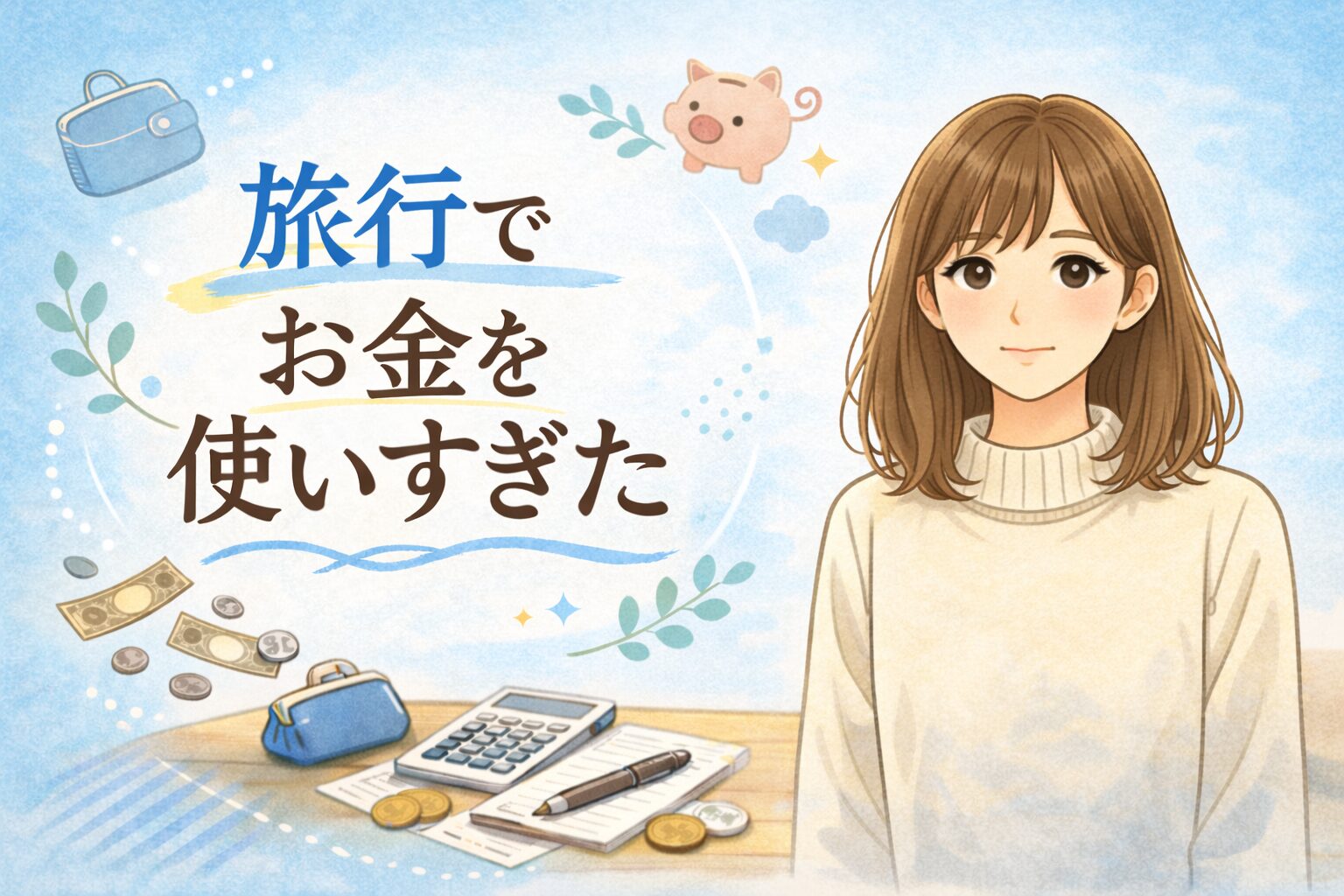 旅行でお金を使いすぎたタイトル